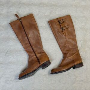 Franco Sarto Tan Leather Riding Boots 7